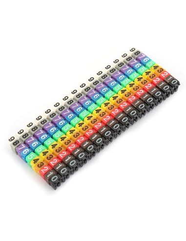 CABLE MARKERS PC36 Set 0-9, colour coded