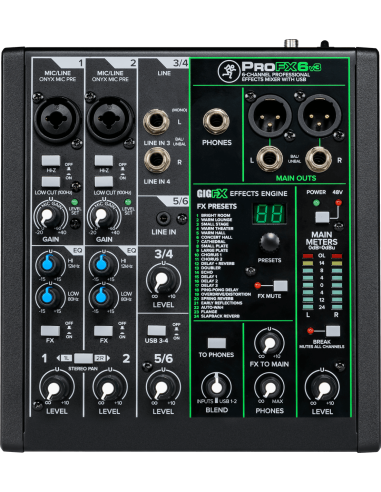 Mackie ProFX6v3 - Mixeur analogique 6 canaux...