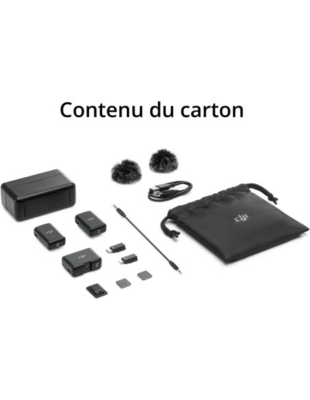 Dji Mic 2 système audio sans fil (2 TX + 1 RX + Boîtier de recharge)
